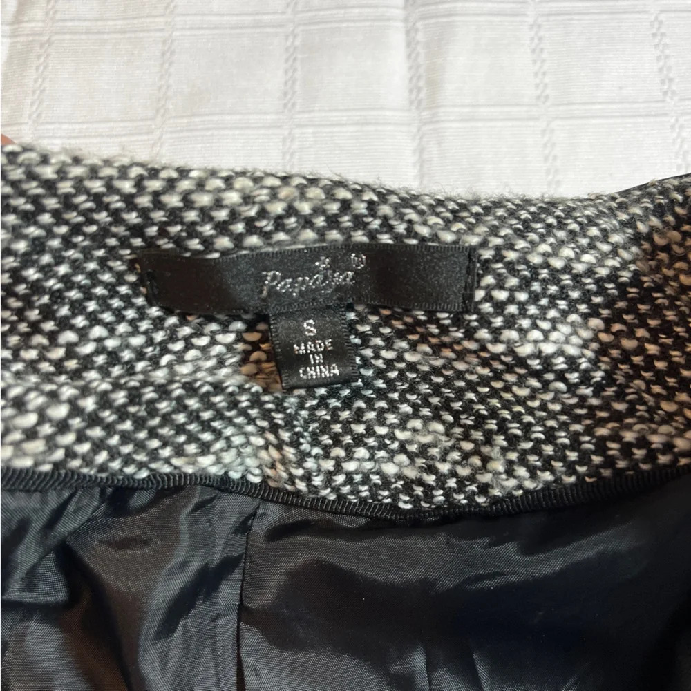 Papaya Moto Jacket Tweed & Faux Leather Women's Small Cropped Women's Small - Picture 2 of 9